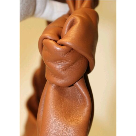 Staud Island Knotted Womens Supple Tan Leather Hobo Satchel Shoulder Bag - Picture 8 of 16